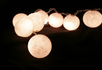 White Cotton Ball - 20 Fairy Lights - 6cm Diameter
